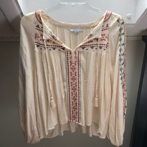 Patterned Peasant Blouse